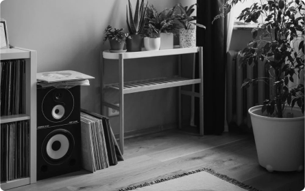 Speakers placed inside a room